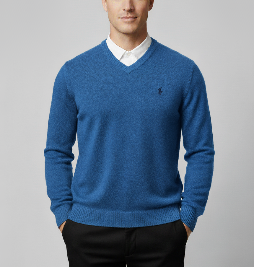 Men’s V-Neck Knit Sweater – Premium Winter Wear