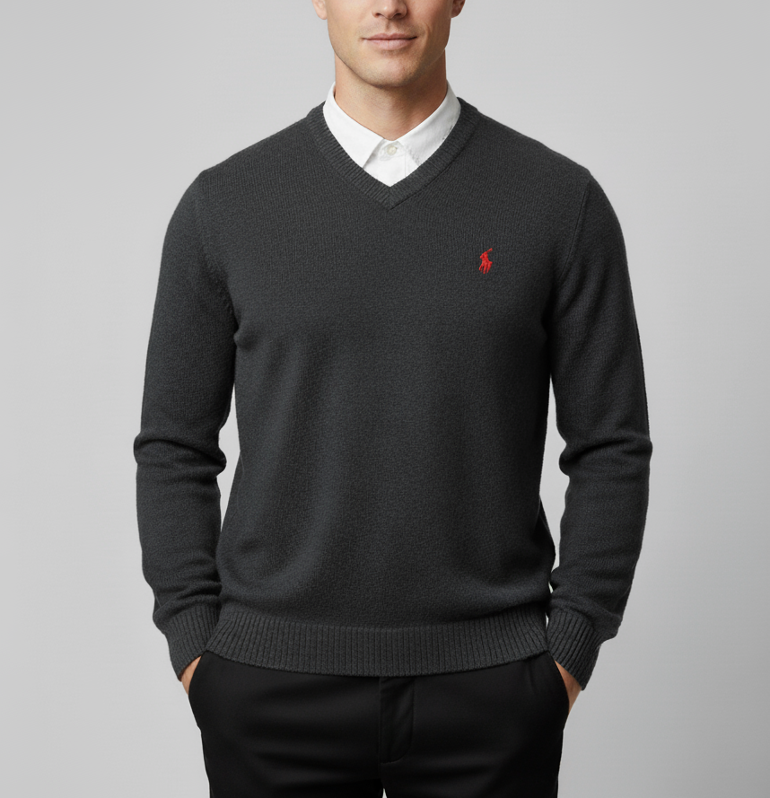Men’s V-Neck Knit Sweater – Premium Winter Wear