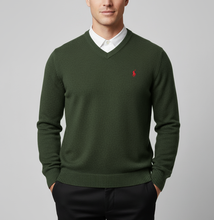 Men’s V-Neck Knit Sweater – Premium Winter Wear